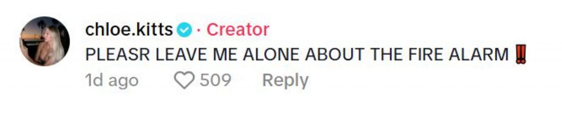 Chloe Kitts reacts to comments on her TikTok video. Credit: TikTok/@chloe.kitts6